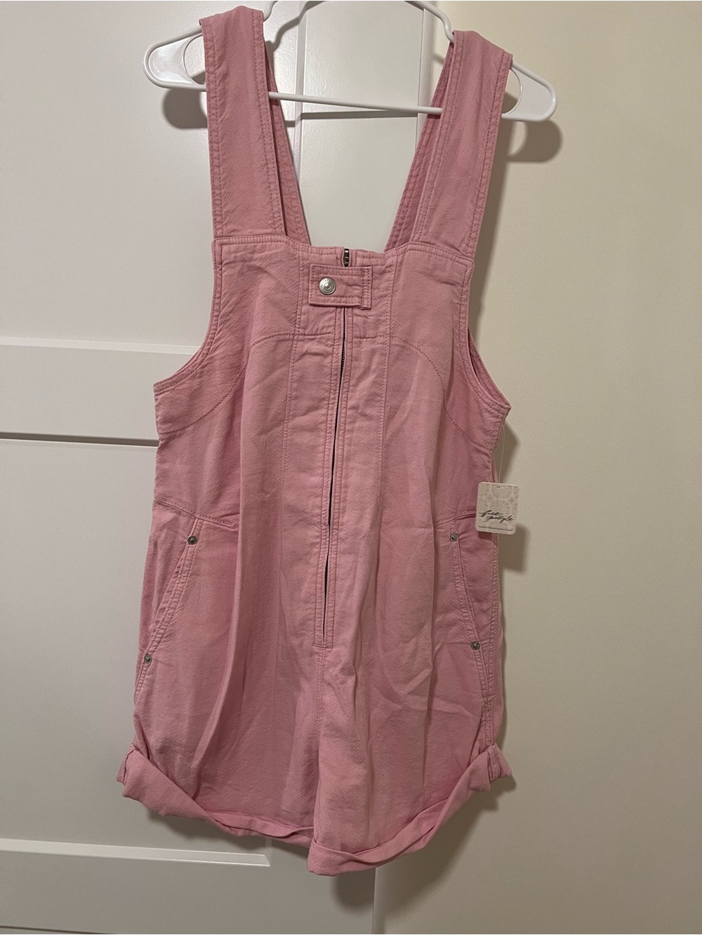 Free People Pink Jude Overalls Romper